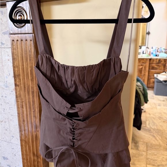 Lioness Brown Corset-Style Women Top - Picture 2 of 5